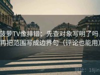 菠萝TV像排错：先查对象写明了吗，再把范围写成边界句（评论也能用）
