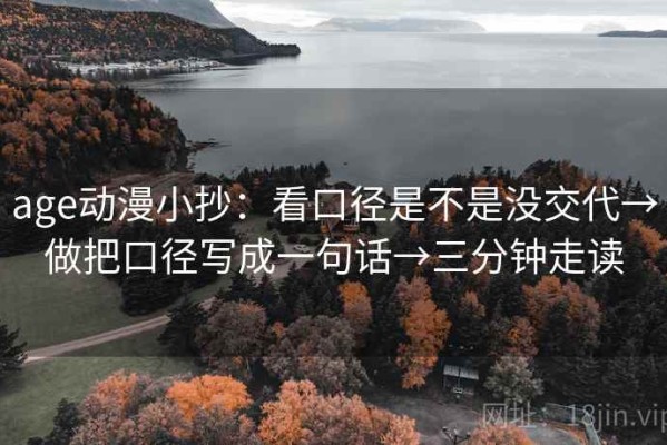 age动漫小抄：看口径是不是没交代→做把口径写成一句话→三分钟走读