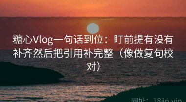 糖心Vlog一句话到位：盯前提有没有补齐然后把引用补完整（像做复句校对）