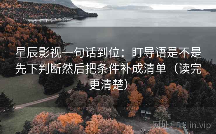 星辰影视一句话到位:盯导语是不是先下判断然后把条件补成清单(读完更清楚) 星辰影视一句话到位:盯导语是不是先下判断然后把条件补成清单(读完更清楚)
